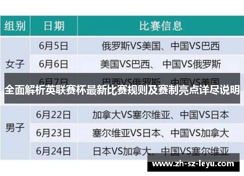 全面解析英联赛杯最新比赛规则及赛制亮点详尽说明